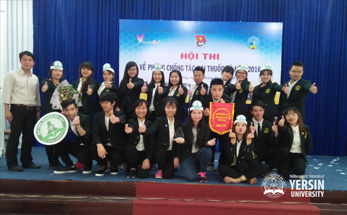 Trường Đại học Yersin Đà Lạt đạt giải Ba cuộc thi “Tìm hiểu về Luật Phòng chống thuốc lá” năm 2016