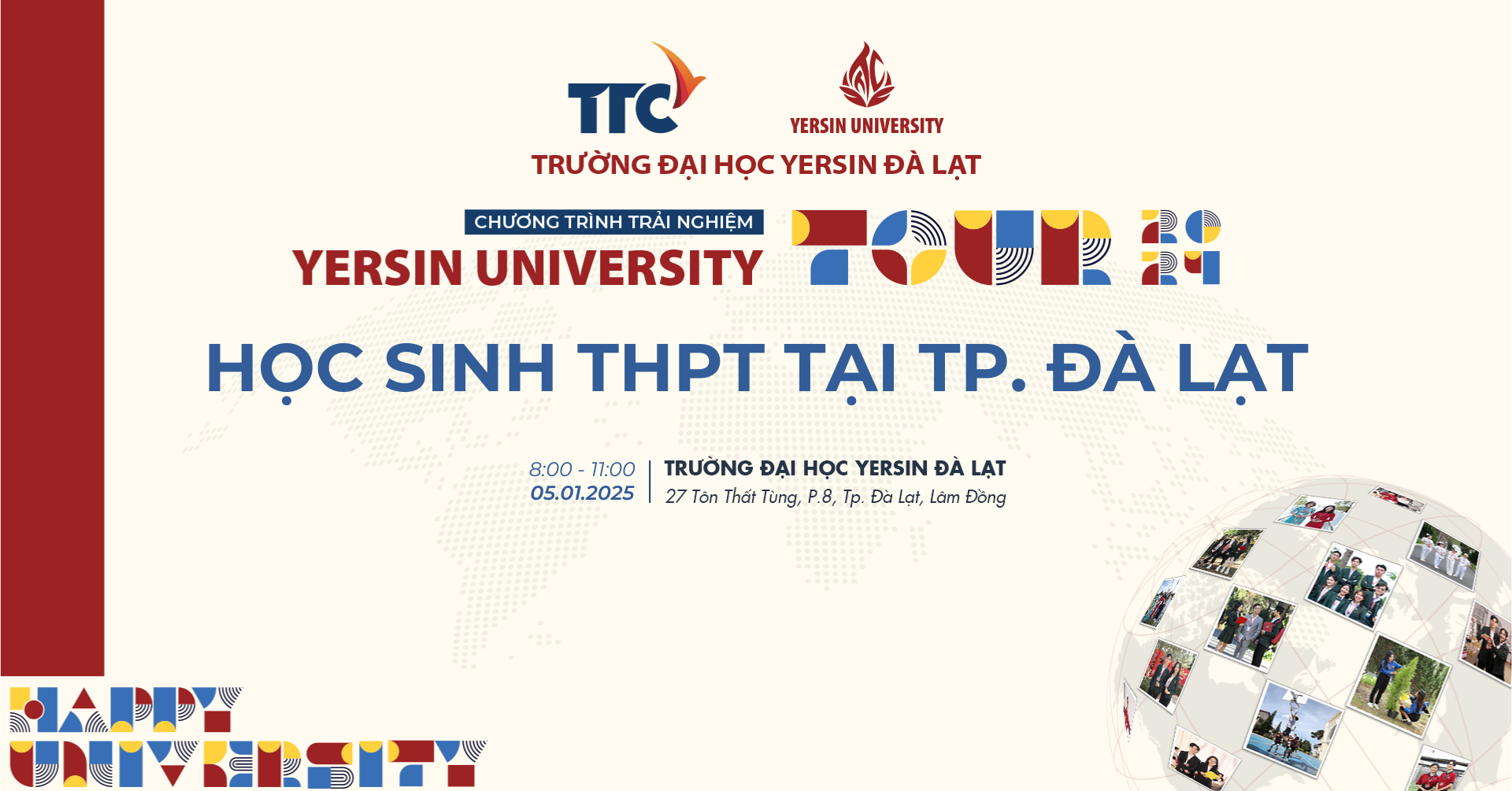 Chương trình trải nghiệm Yersin University Tour – Học sinh THPT Tại Tp. Đà Lạt