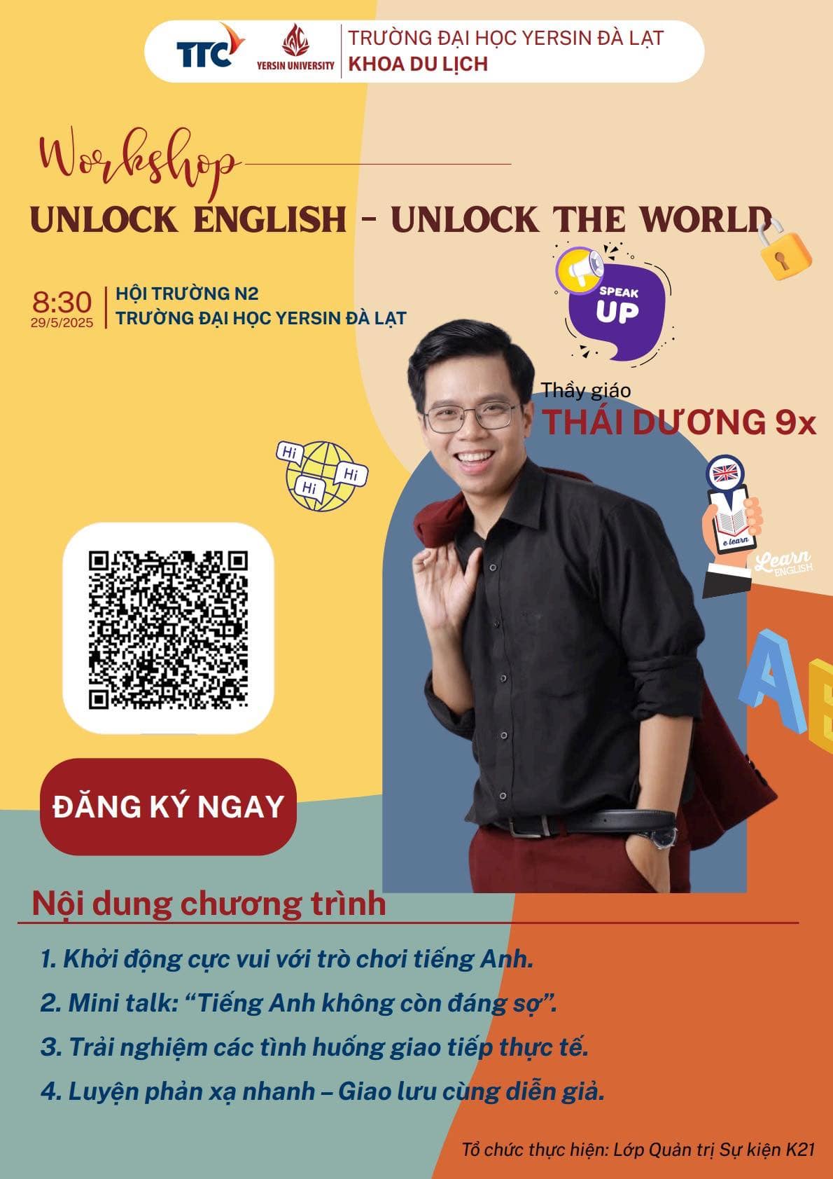 #Hot: “Unlock English – Unlock The World” Khoa Du lịch YersinUni