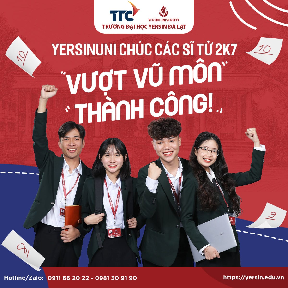 YersinUni chúc các sĩ tử 2K7 “vượt vũ môn”