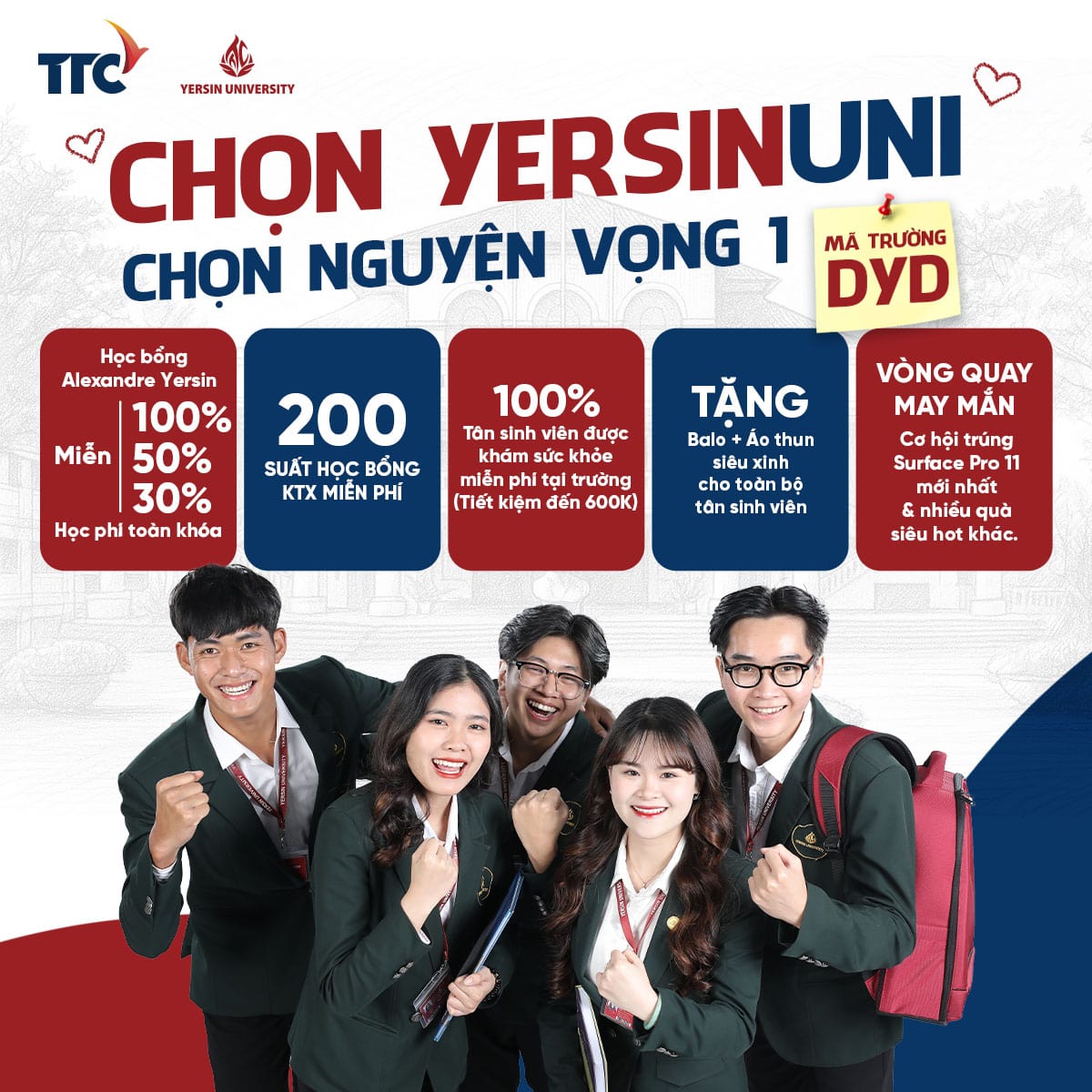 Chọn YersinUni – Chọn nguyện vọng 1 để nhận ngay học bổng “khủng”