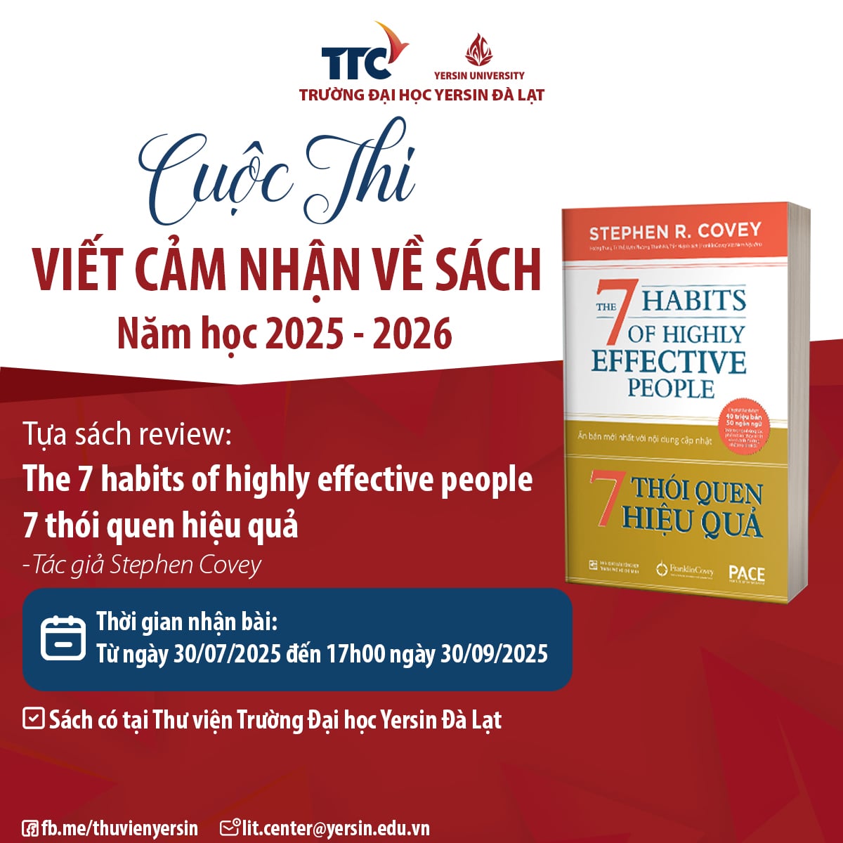 YersinUni phát động Cuộc thi viết cảm nhận về sách năm học 2024 – 2025