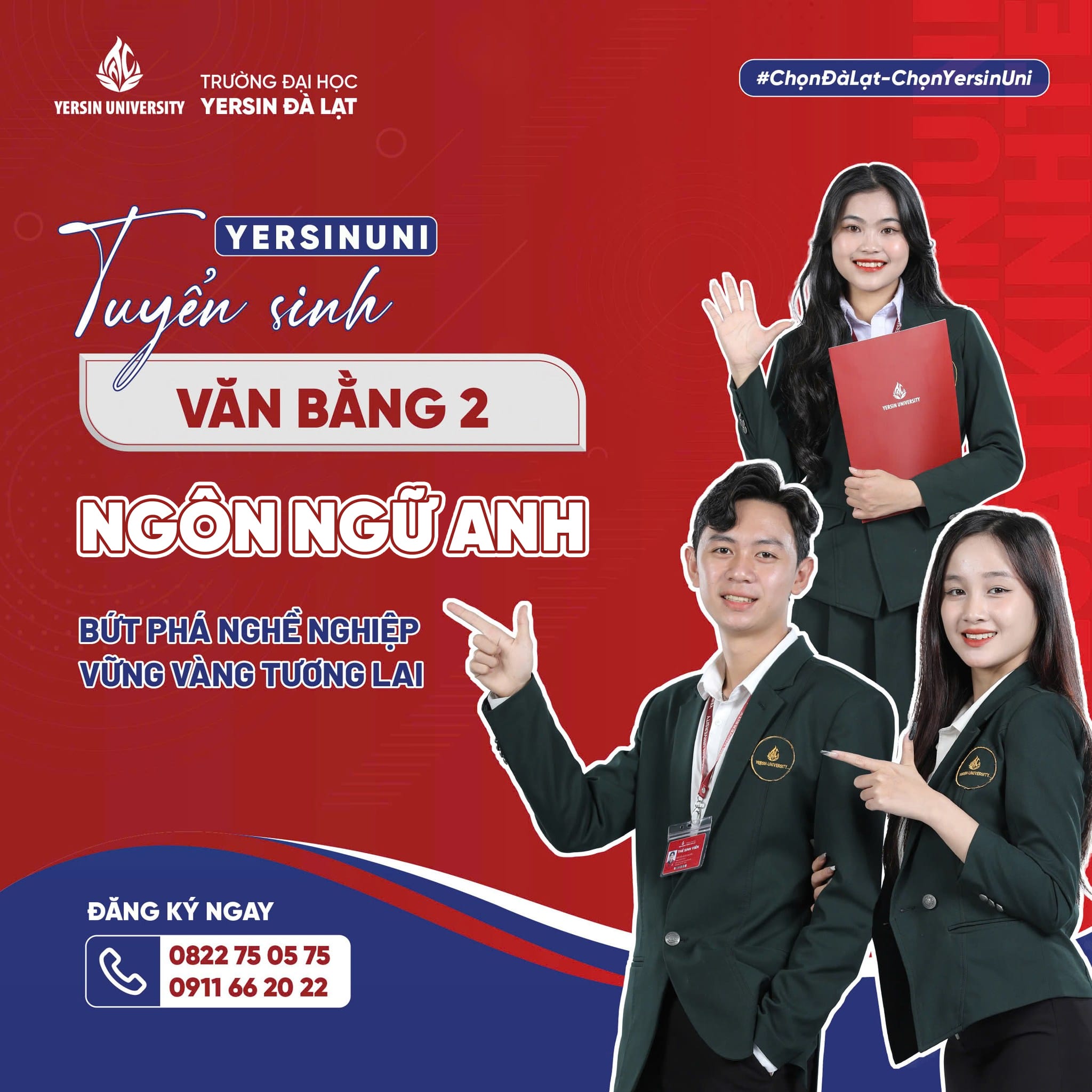 YersinUni tuyển sinh Văn bằng 2 Ngôn ngữ Anh năm 2025