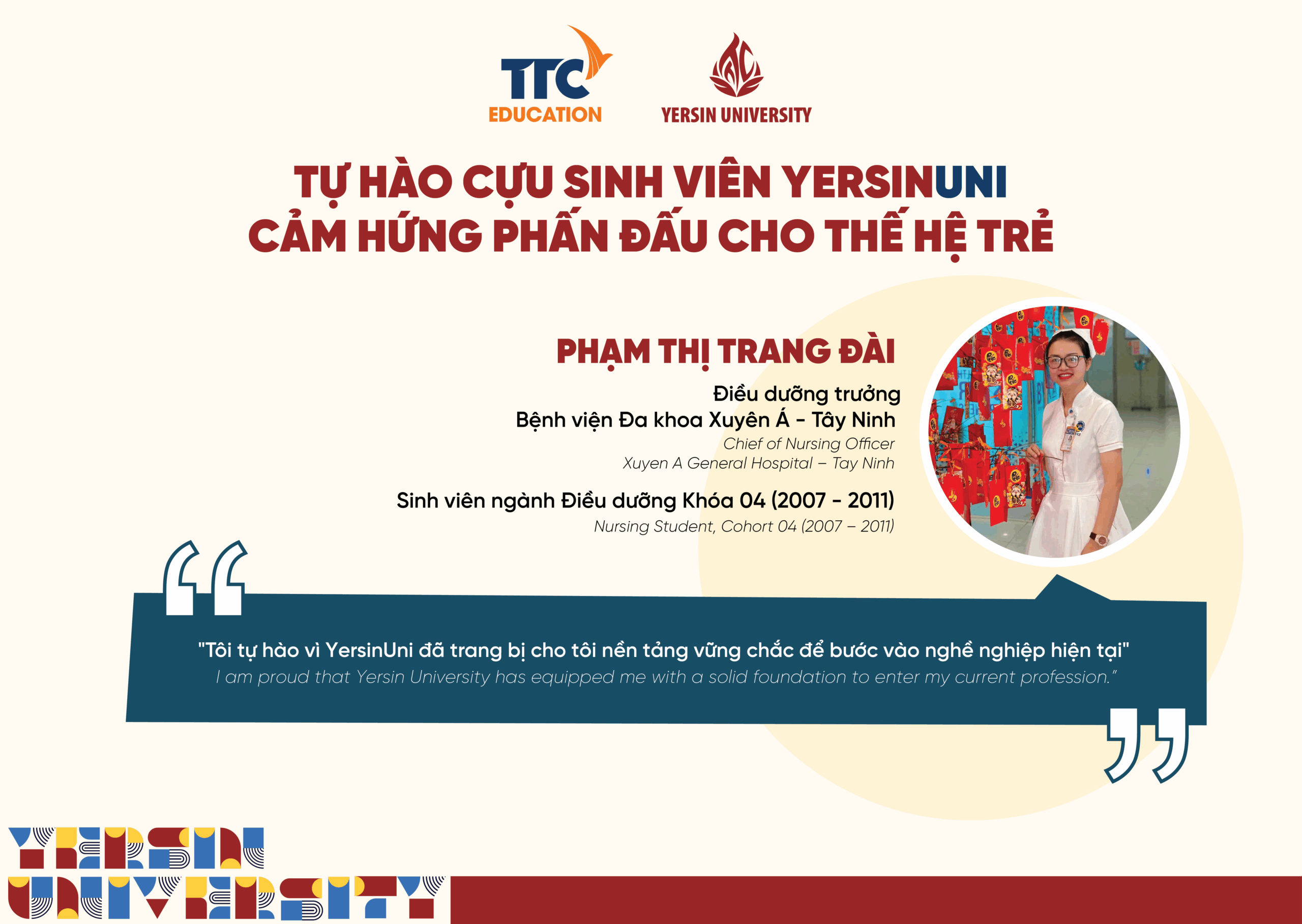 Phạm Thị Trang Đài – Cựu sinh viên ngành Điều dưỡng Khóa 04