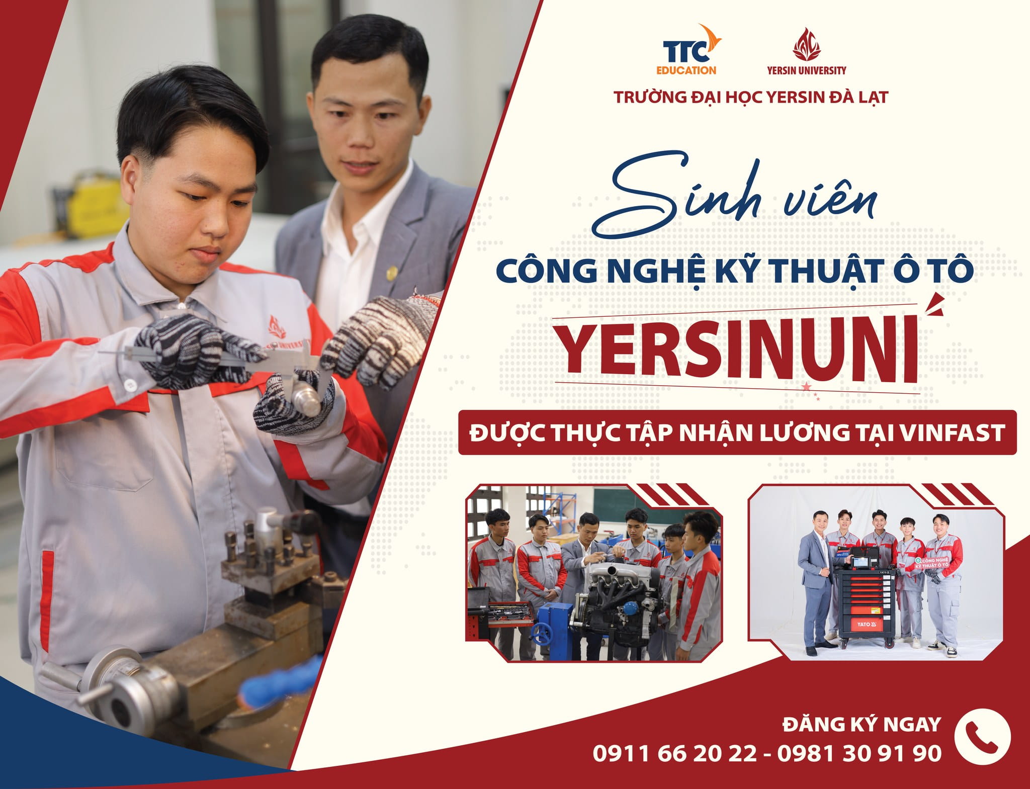 Yersiners Công nghệ kỹ thuật ô tô được thực tập nhận lương tại VinFast