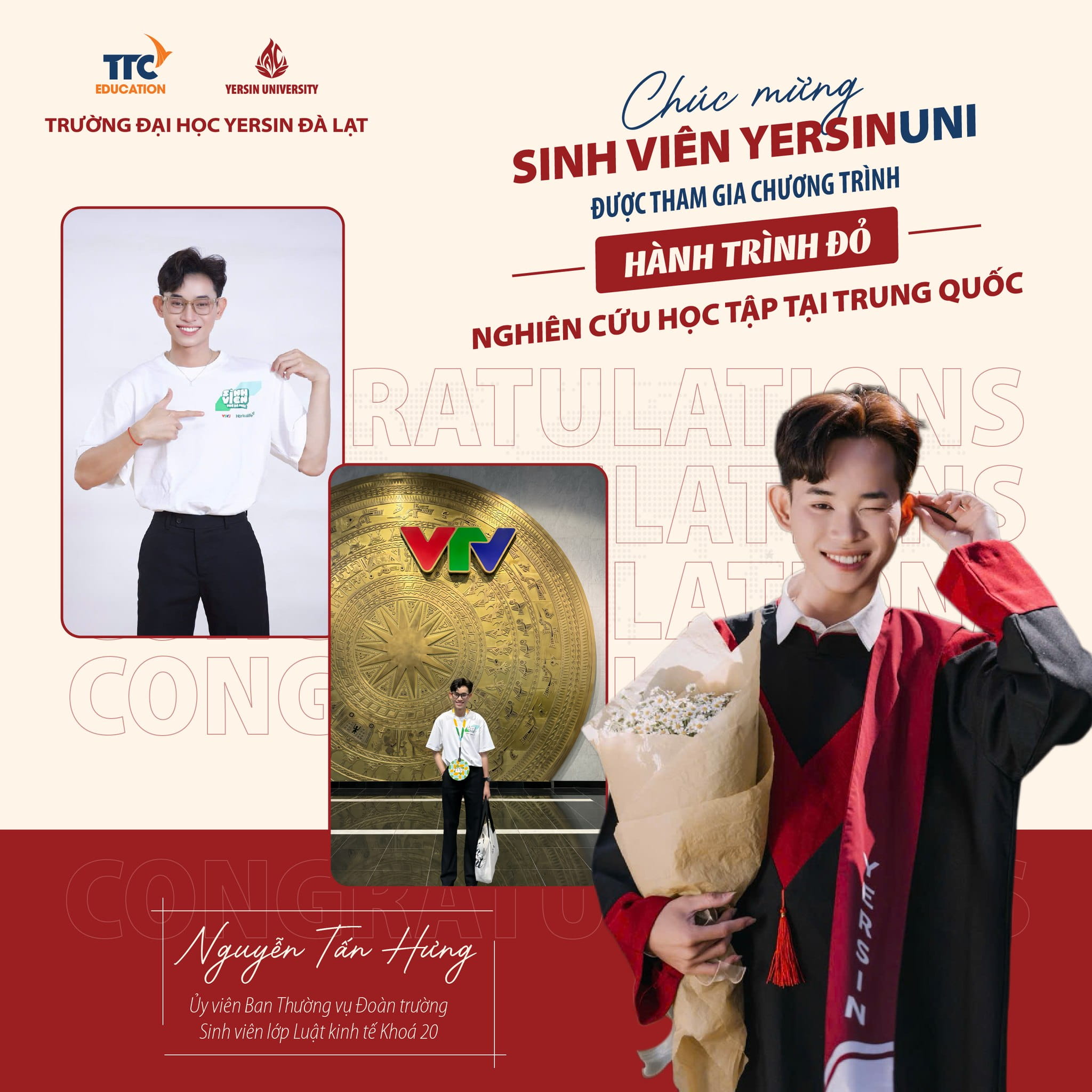 Yersiners Nguyễn Tấn Hưng vinh dự tham gia “Hành trình Đỏ” năm 2026 tại Trung Quốc