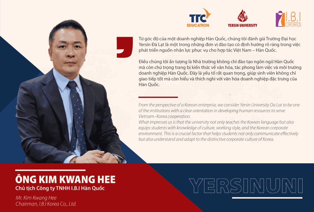 Ông Kim Kwang Hee - Chủ tịch Công ty TNHH I.B.I chia sẻ về YersinUni ...