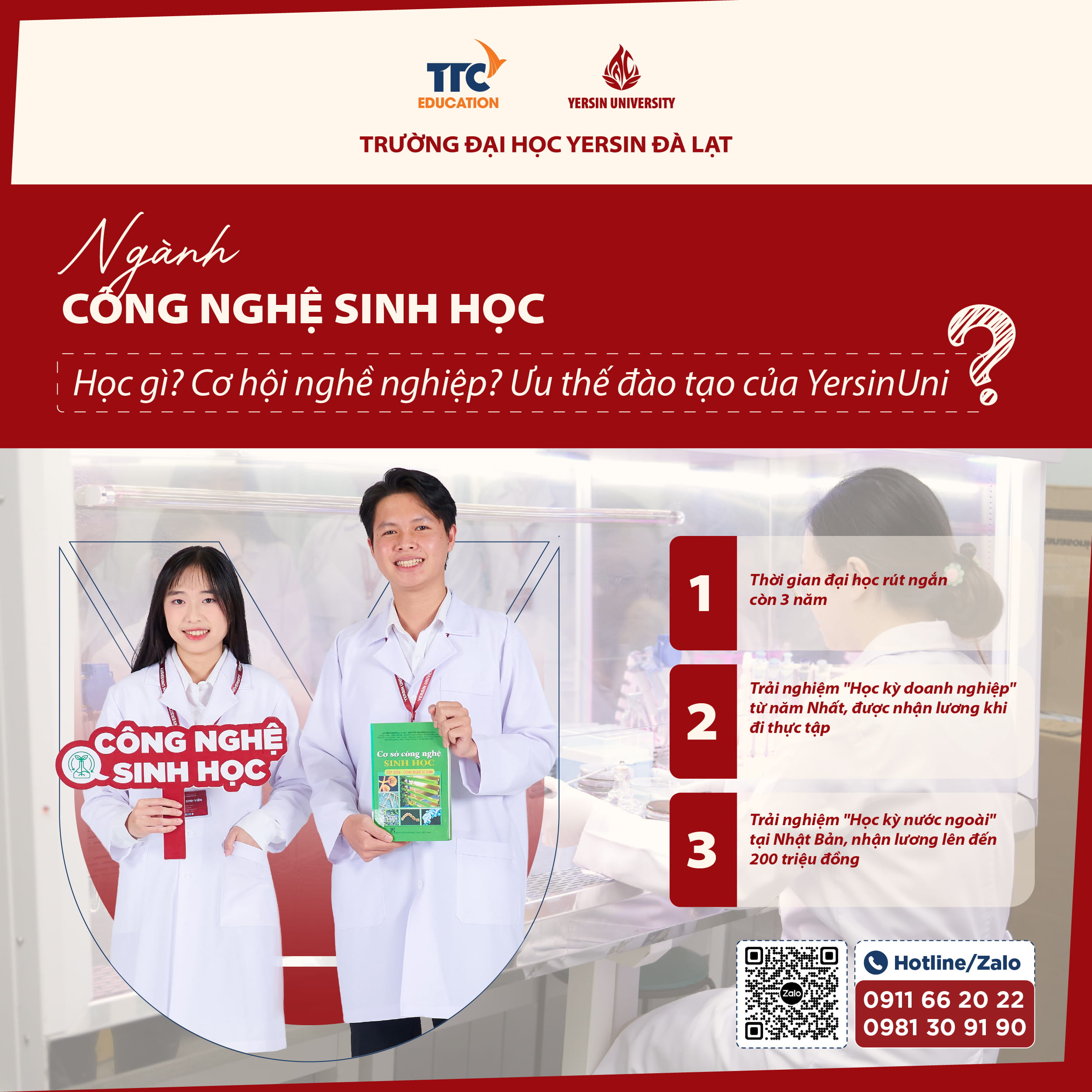 Công nghệ Sinh học học gì? Cơ hội nghề nghiệp? Ưu thế đào tạo của YersinUni?