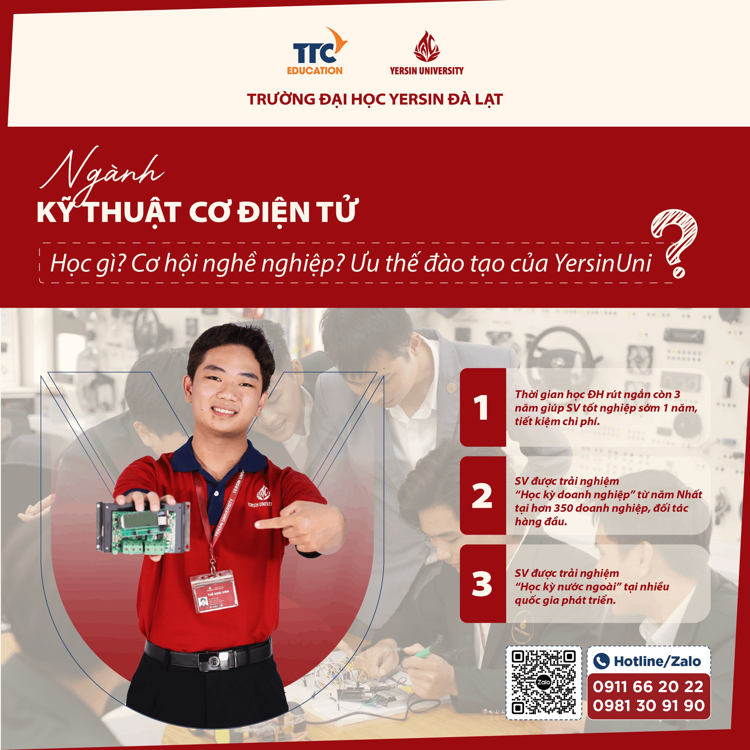 Kỹ thuật cơ điện tử học gì? Cơ hội nghề nghiệp? Ưu thế đào tạo của YersinUni?