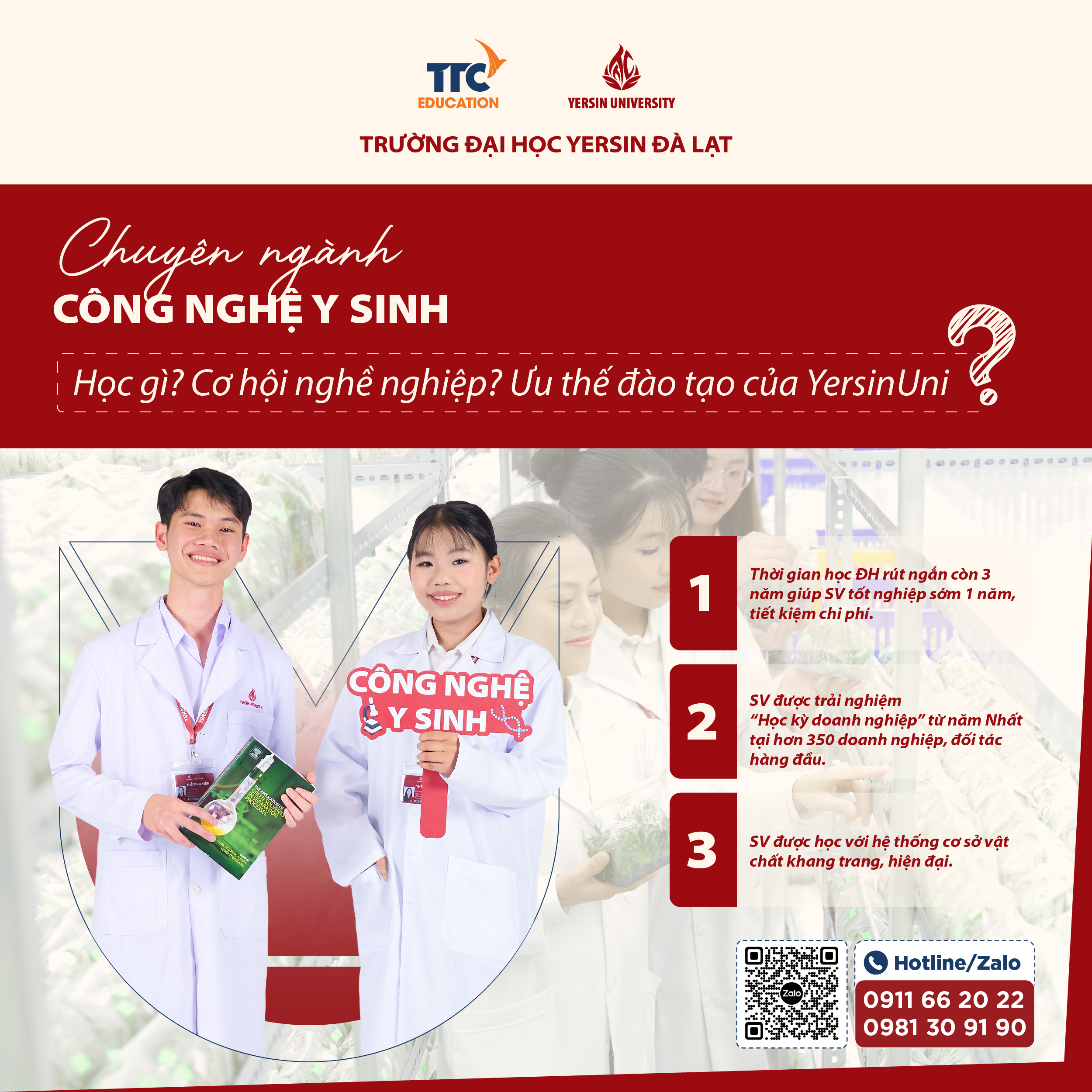 Công nghệ Y sinh học gì? Cơ hội nghề nghiệp? Ưu thế đào tạo của YersinUni?