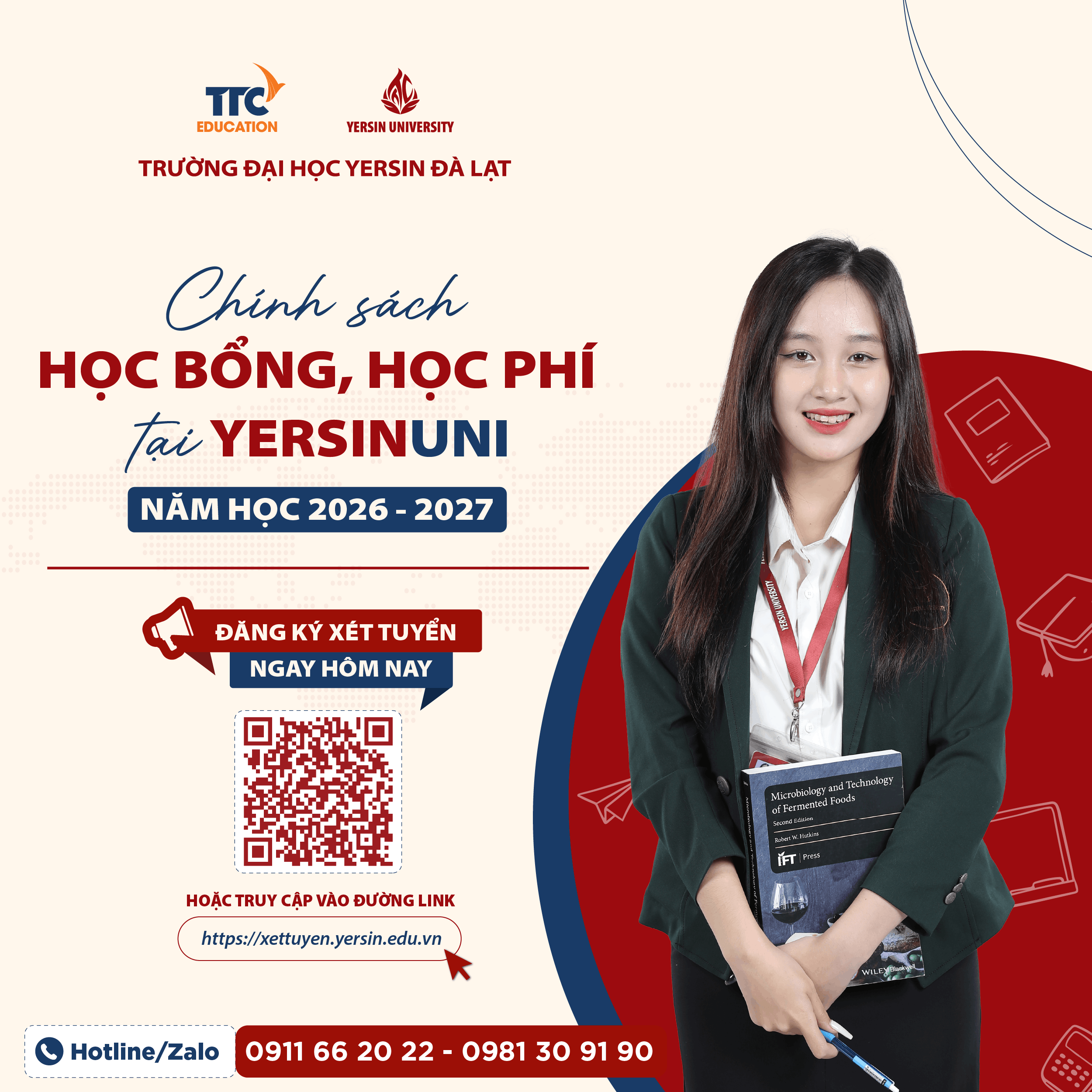 Chính sách học bổng – học phí tại YersinUni năm học 2026 – 2027