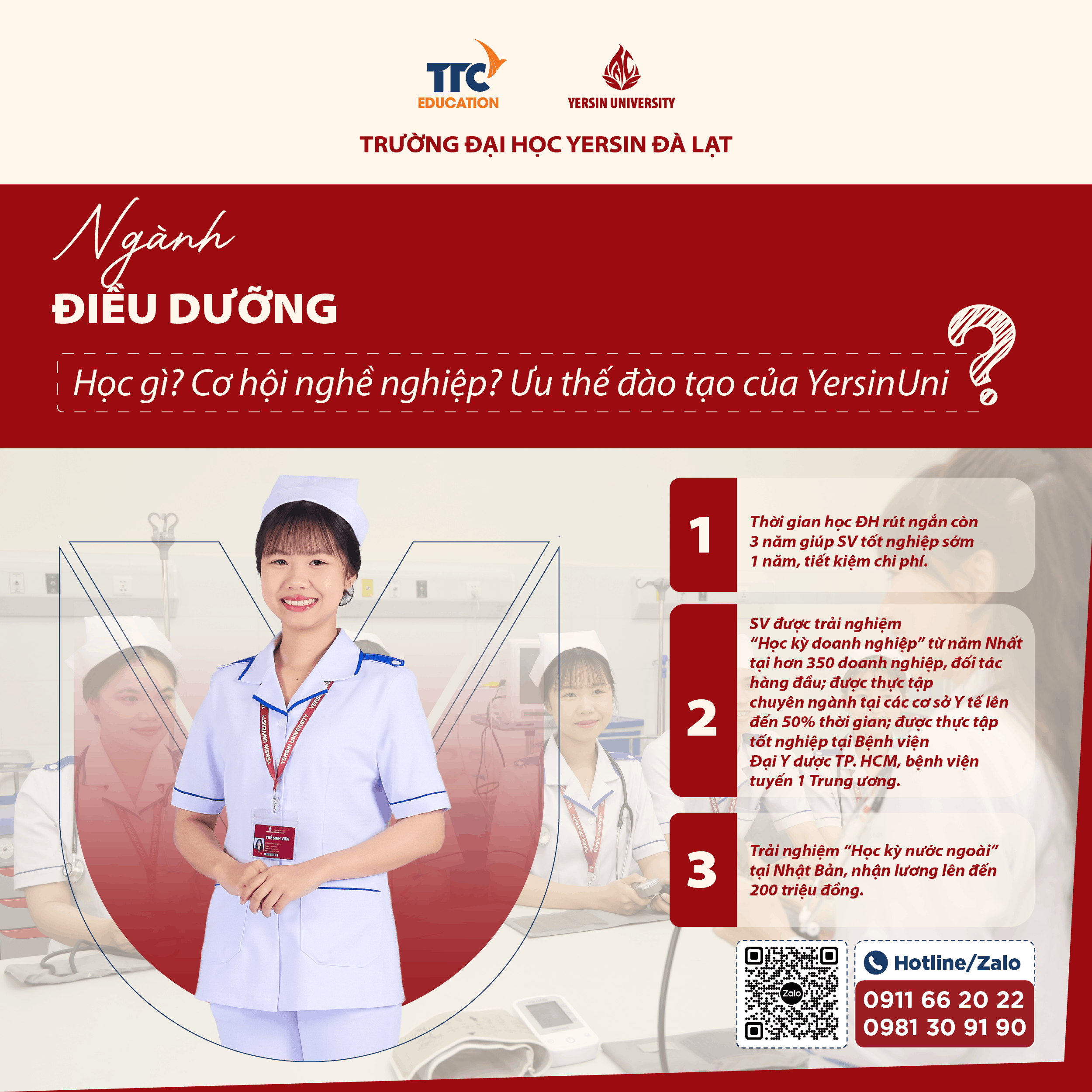 Ngành Điều dưỡng học gì? Cơ hội nghề nghiệp? Ưu thế đào tạo của YersinUni?
