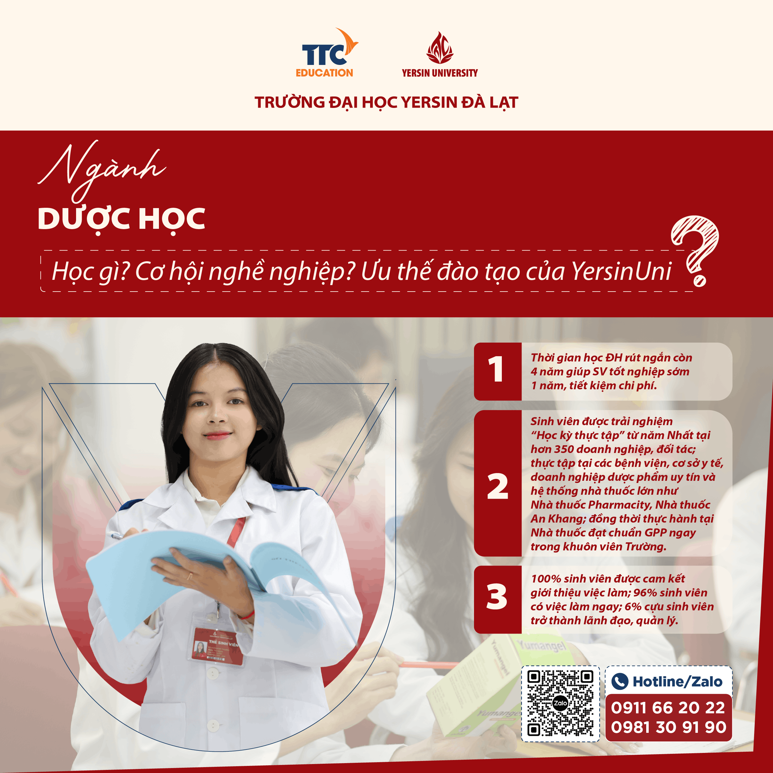 Ngành Dược học học gì? Cơ hội nghề nghiệp? Ưu thế đào tạo của YersinUni?