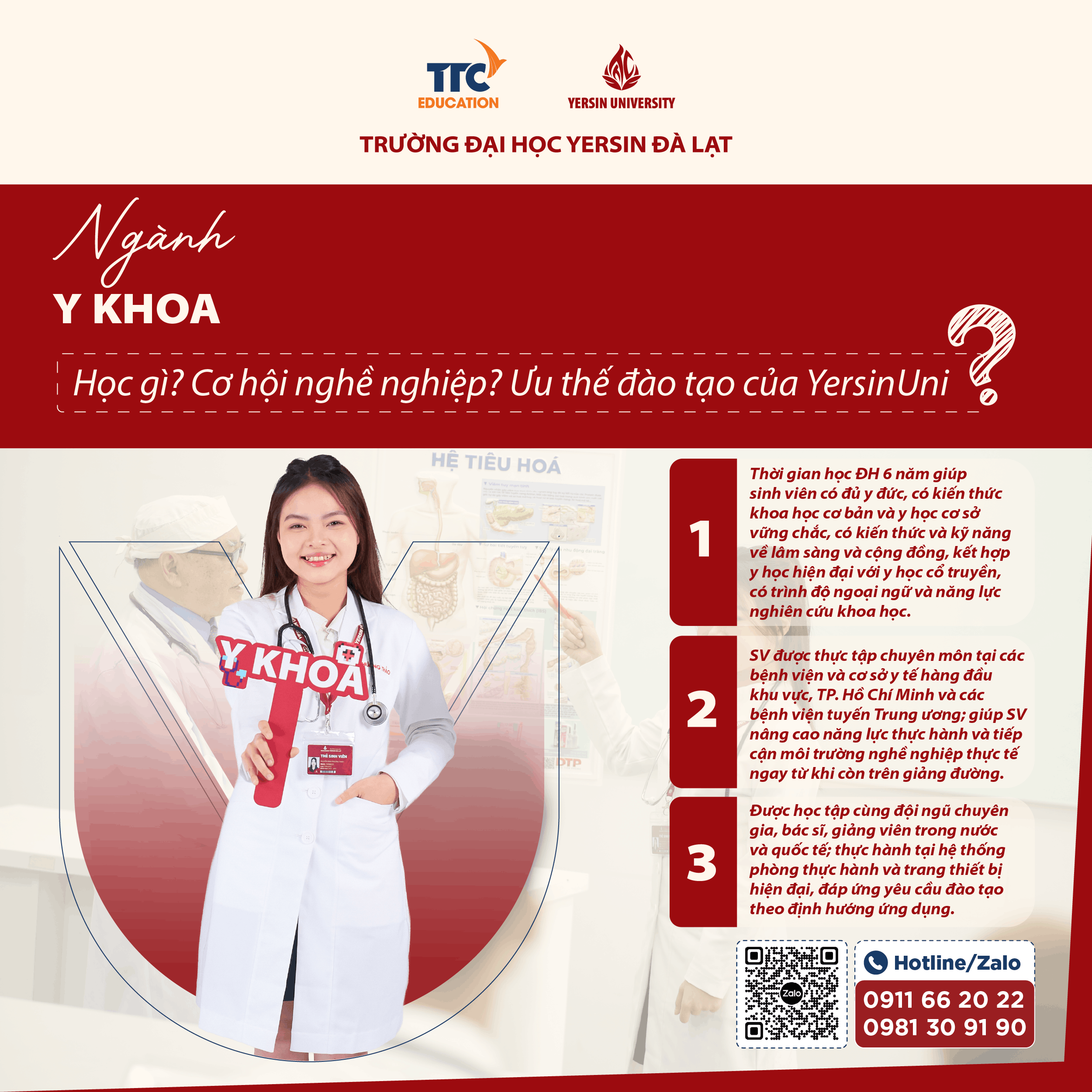 Ngành Y khoa học gì? Cơ hội nghề nghiệp? Ưu thế đào tạo của YersinUni?
