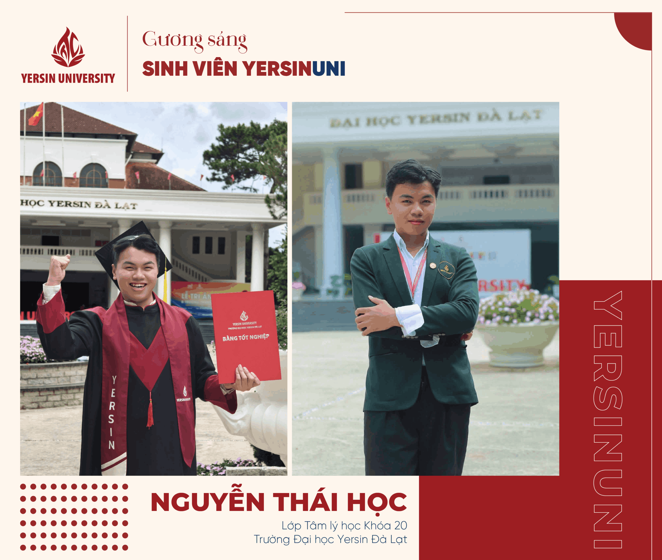 Nguyễn Thái Học – Chủ nhiệm đội Đại sứ Sinh viên Yersin năng động, nhiệt huyết