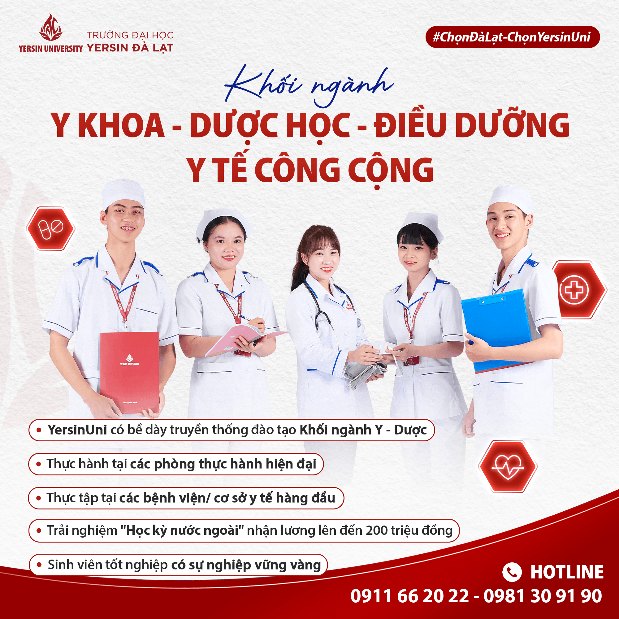 Khối ngành Y – Dược – Điều dưỡng YersinUni lấy y đức làm gốc