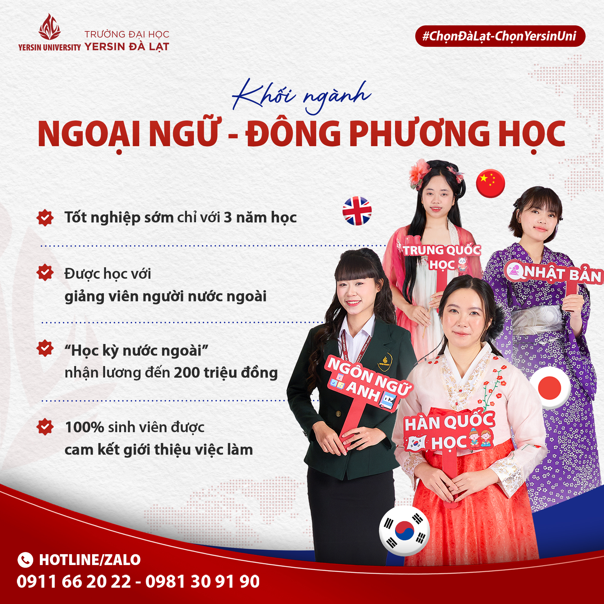 Z chọn khối ngành Ngoại ngữ – Đông phương học tại YersinUni
