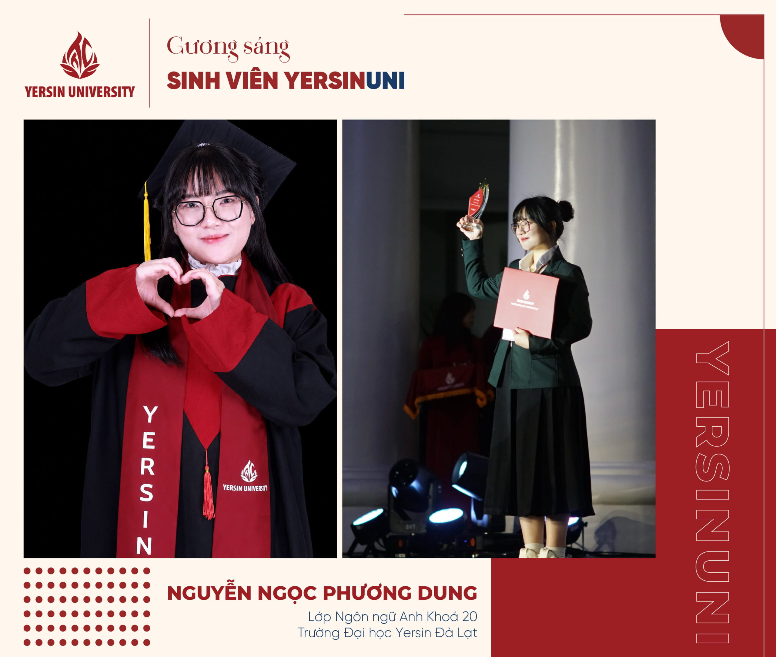 Yersiner Nguyễn Ngọc Phương Dung – Tấm gương học tập, tự tin tỏa sáng