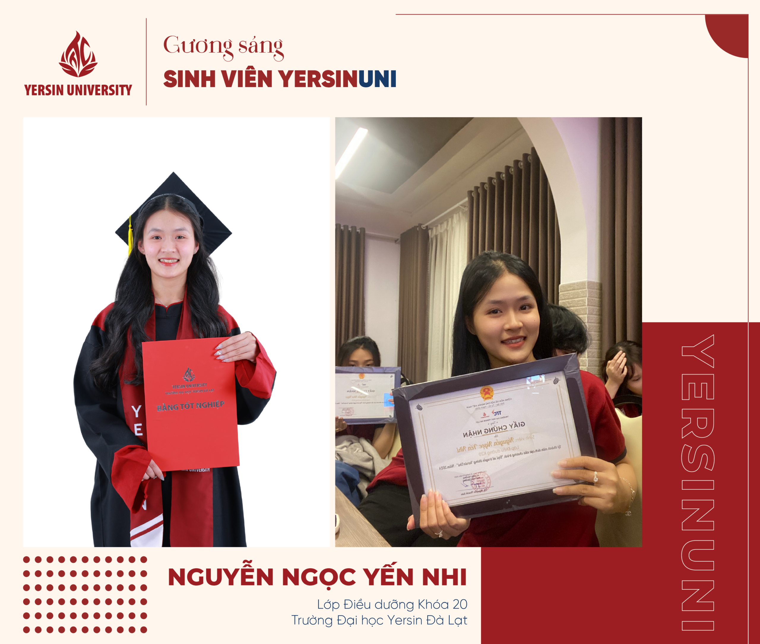 Nguyễn Ngọc Yến Nhi – Thủ khoa Tốt nghiệp Điều dưỡng Khóa 20 YersinUni