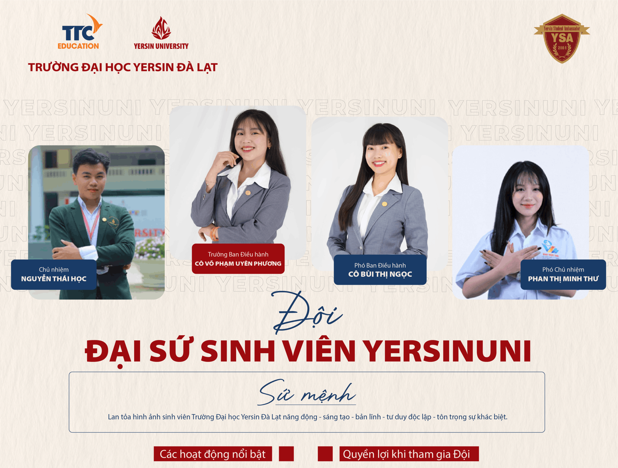 Z cùng khám phá Đội Đại sứ Sinh viên YersinUni